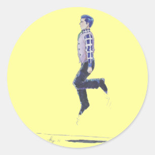 Sticker Rond Danser irlandaise traditionnelle