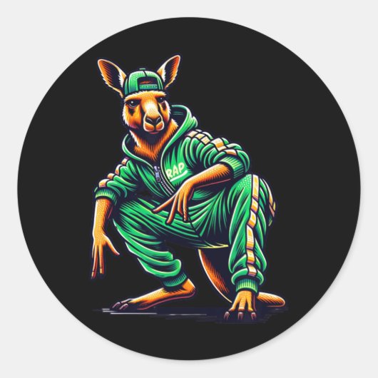 Sticker Rond Danser Kangaroo (Devant)