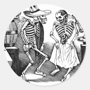 Sticker Rond "Danser le Jarabe dans l'autre monde"