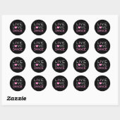 Sticker Rond Danser Live Love Danse Queen Dancer Ballet Cadeau (Feuille)