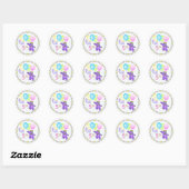 Sticker Rond Danser Purple Princess Bear Joyeux 5e anniversaire (Feuille)