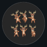 Sticker Rond Danser Reindeer Dance Challenge Christmas Boys Gi<br><div class="desc">Danser Reindeer Dance Défi Noël Garçons Filles Enfants</div>