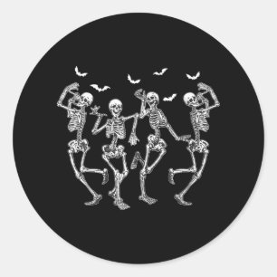 Sticker Rond Danser Skeletons Danser Challeng Pour Hommes