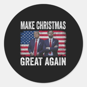 Sticker Rond Danser Trump Père Noël Et Dj Vance Faire Noël Gr
