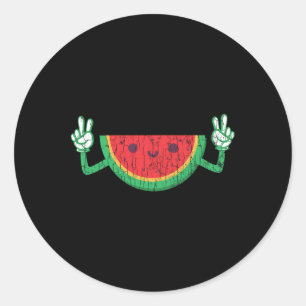 Sticker Rond Danser Watermelon Funky Summer Fruit Lover Graphi
