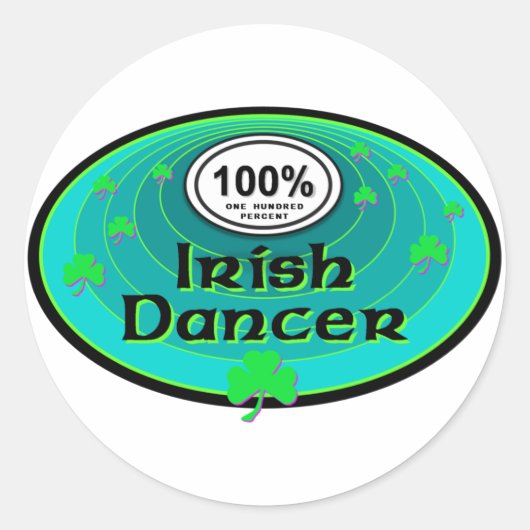 Sticker Rond Danseur 100% irlandais (Devant)