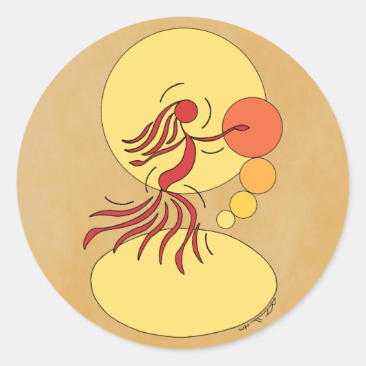 Sticker Rond Danseur abstrait (Devant)