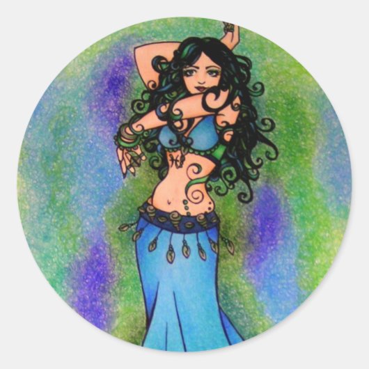 Sticker Rond Danseur du ventre Anniversaire (Devant)