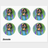 Sticker Rond Danseur du ventre Anniversaire (Feuille)