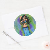 Sticker Rond Danseur du ventre Anniversaire (Enveloppe)