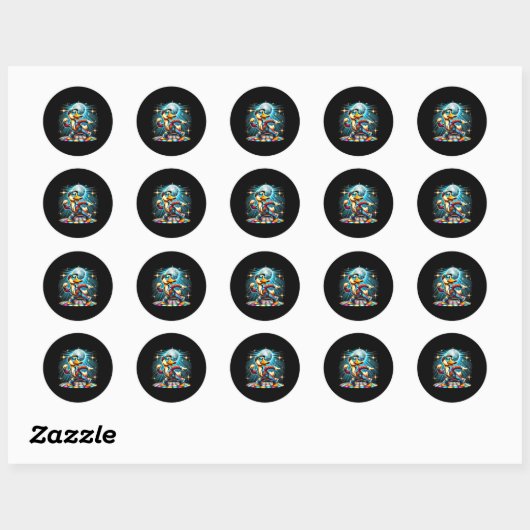 Sticker Rond Danseur esthétique Disco Duck (Feuille)