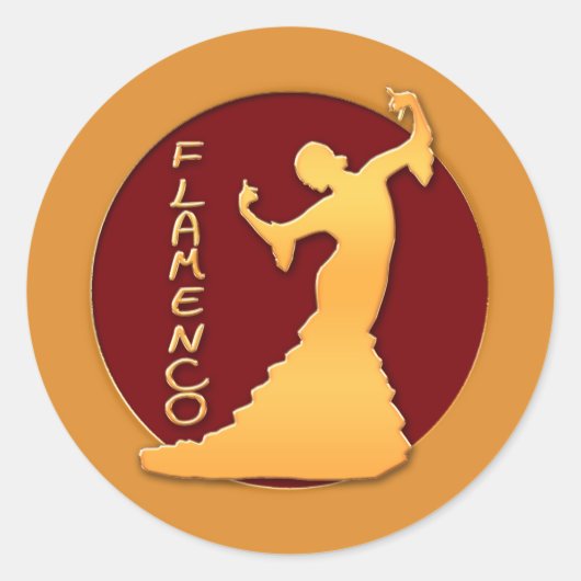 Sticker Rond Danseur flamenco (Devant)
