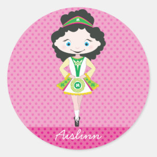 Sticker Rond Danseur irlandais de KIDLETS dansant des yeux