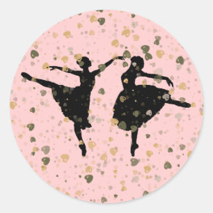 STICKER ROND DANSEURS CLASSIQUES