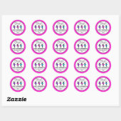 Sticker Rond Danseurs de ballet Ballerina Neon Danse Anniversai (Feuille)