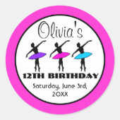 Sticker Rond Danseurs de ballet Ballerina Neon Danse Anniversai (Devant)