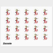 Sticker Rond Danseurs de salle de bal couple danse swing (Feuille)