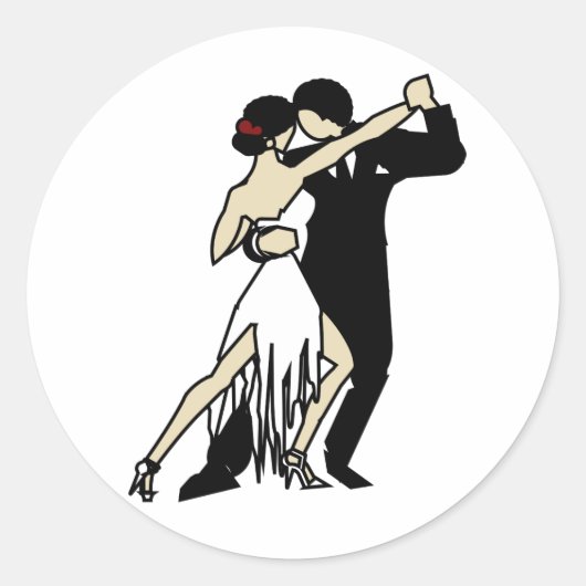 Sticker Rond Danseurs de tango (Devant)