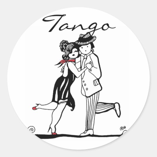 Sticker Rond Danseurs de tango (Devant)