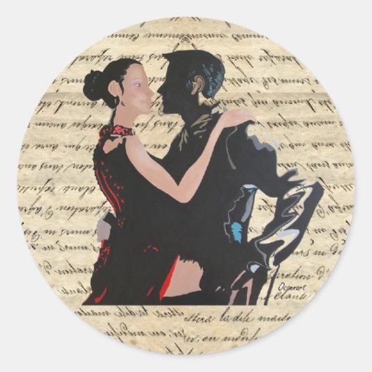 Sticker Rond Danseurs de tango (Devant)