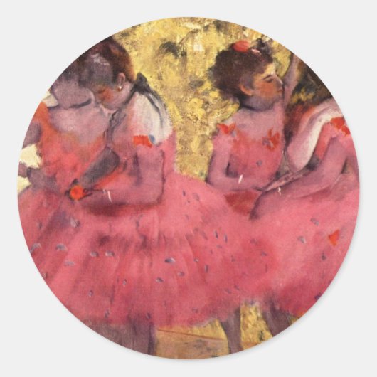 Sticker Rond Danseurs en rose (Devant)