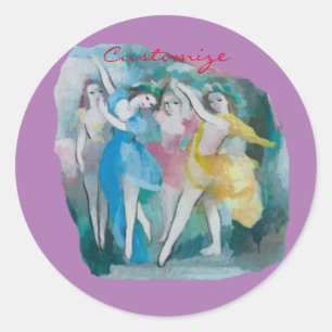 Sticker Rond Danseurs Girl Ballerina Thunder_Cove
