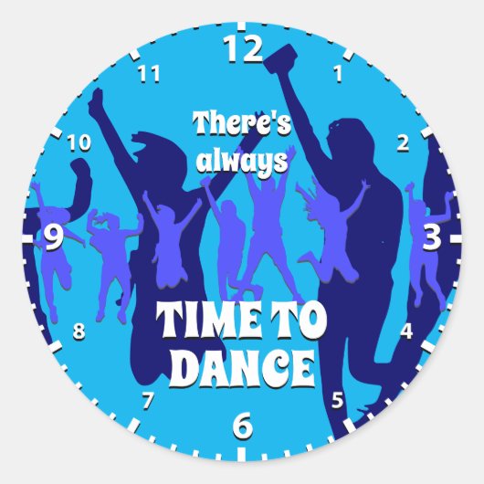 Sticker Rond Danseurs | TOUJOURS LE TEMPS DE DANSER | Cyan Blue (Devant)