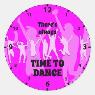 Sticker Rond Danseurs TOUJOURS LE TEMPS DE DANSER Rose chau
