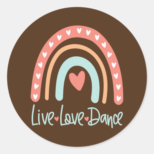 Sticker Rond Danseuse Dance Enseignant Live Love Ballet Tap Hip (Devant)