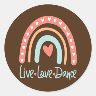 Sticker Rond Danseuse Dance Enseignant Live Love Ballet Tap Hip