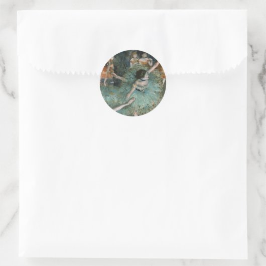 Sticker Rond Danseuse, danseuse en vert | Edgar Degas (Sac)