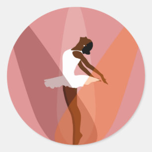 Sticker Rond danseuse de ballet ballerine noire