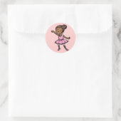 Sticker Rond Danseuse de ballet de dessin (Sac)