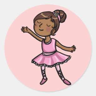 Sticker Rond Danseuse de ballet de dessin