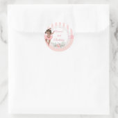 Sticker Rond Danseuse de ballet rose tutu rayures fleurs (Sac)