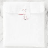 Sticker Rond Danseuse de flamenco avec Slogan personnalisable (Sac)