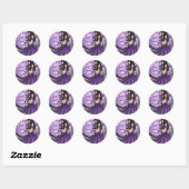 Sticker Rond Danseuse du ventre violet (Feuille)