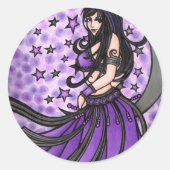 Sticker Rond Danseuse du ventre violet (Devant)