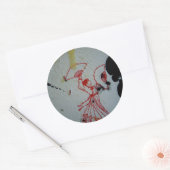 Sticker Rond "Danseuse éventail 2" (Enveloppe)