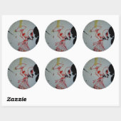 Sticker Rond "Danseuse éventail 2" (Feuille)
