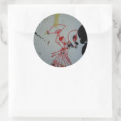 Sticker Rond "Danseuse éventail 2" (Sac)