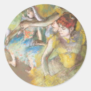 Sticker Rond Danseuses de ballet sur la scène par Edgar Degas