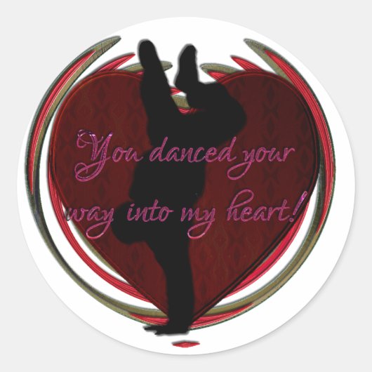 Sticker Rond Dansez dans mon coeur (Devant)