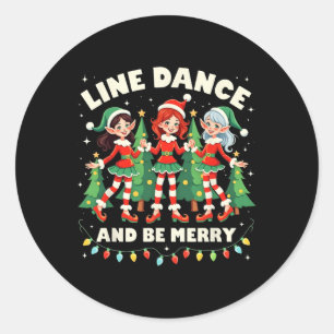 Sticker Rond Dansez En Ligne Et Soyez Joyeux Xmas De Jolies Dan