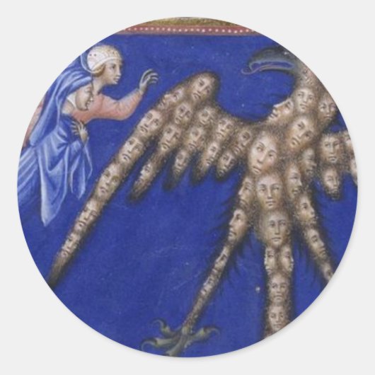 Sticker Rond Dante avec l'aigle au Paradiso (Devant)