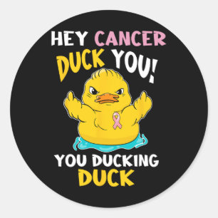 Sticker Rond Daring Duckie - Guerrier du cancer du sein