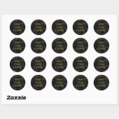 Sticker Rond Dark Bokeh Faux Gold Pop Fizz Clink (Feuille)