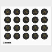 Sticker Rond Dark Bokeh Faux Gold Pop Fizz Clink (Feuille)