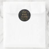 Sticker Rond Dark Bokeh Faux Gold Pop Fizz Clink (Sac)