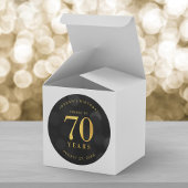 Sticker Rond Dark Bokeh Gold salue à 70 ans anniversaire